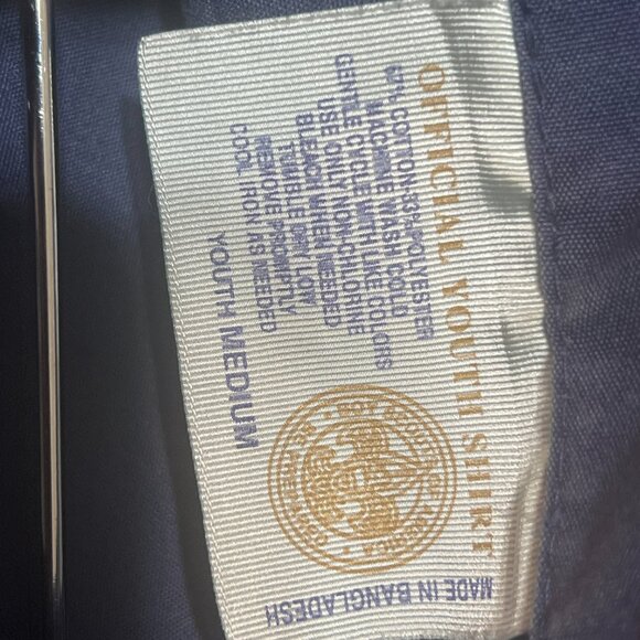 Vintage Boy Scouts of America Youth Medium Short Sleeve Uniform Shirt Roosevelt - Picture 6 of 6